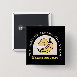 Banana ice nice cream healthy aesthetic funny 2 inch square button