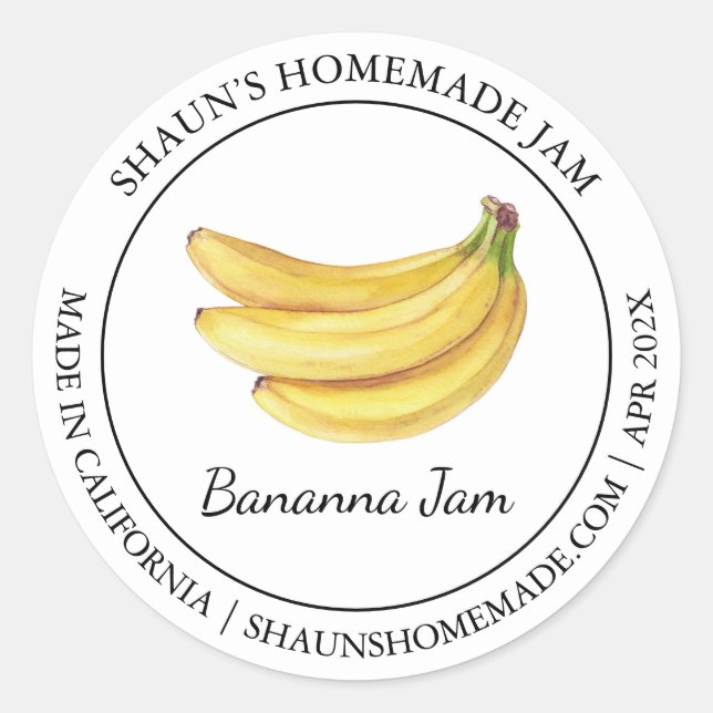 Banana Jam Modern label (Front)