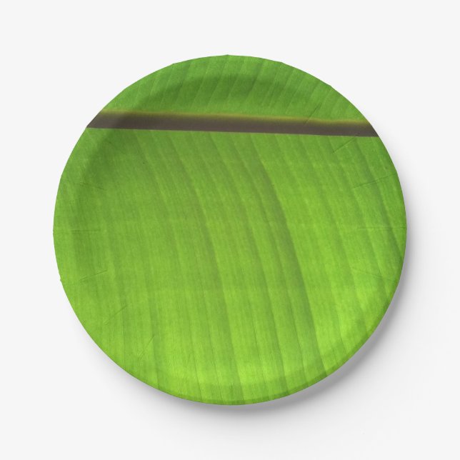 Banana Leaf Close-Up Paper Plate (Front)