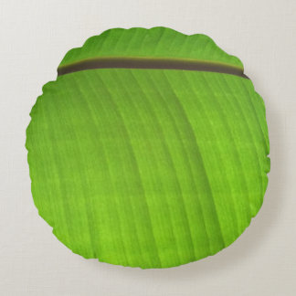 Banana Leaf Close-Up Round Pillow
