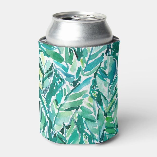 BANANA LEAF JUNGLE Green Tropical Can Cooler (Can Front)