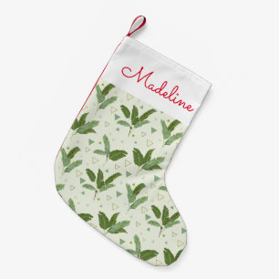 Banana Leaf With Triangles   Add Your Name Small Christmas Stocking