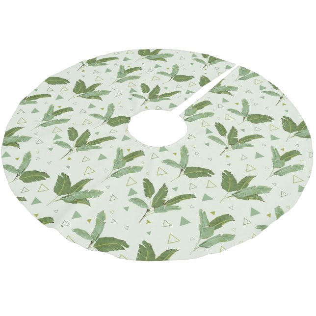 Banana Leaf With Triangles Brushed Polyester Tree Skirt (Angled)