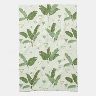 Banana Leaf With Triangles Kitchen Towel