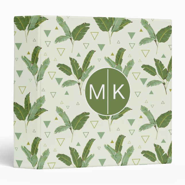 Banana Leaf With Triangles | Monogram Binder (Front/Spine)