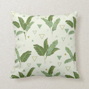Banana Leaf With Triangles Throw Pillow