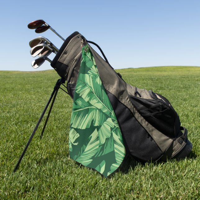 Banana Leaves 2 Golf Towel (Green)