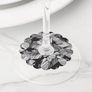 Banana Leaves 3 Wine Glass Tag