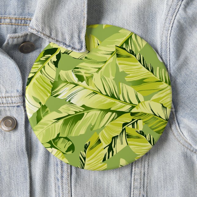 Banana Leaves 5 6 Inch Round Button (In Situ)