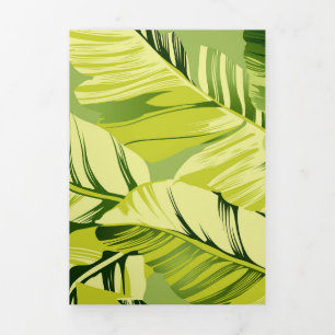 Banana Leaves 5 Tri-Fold Holiday Card