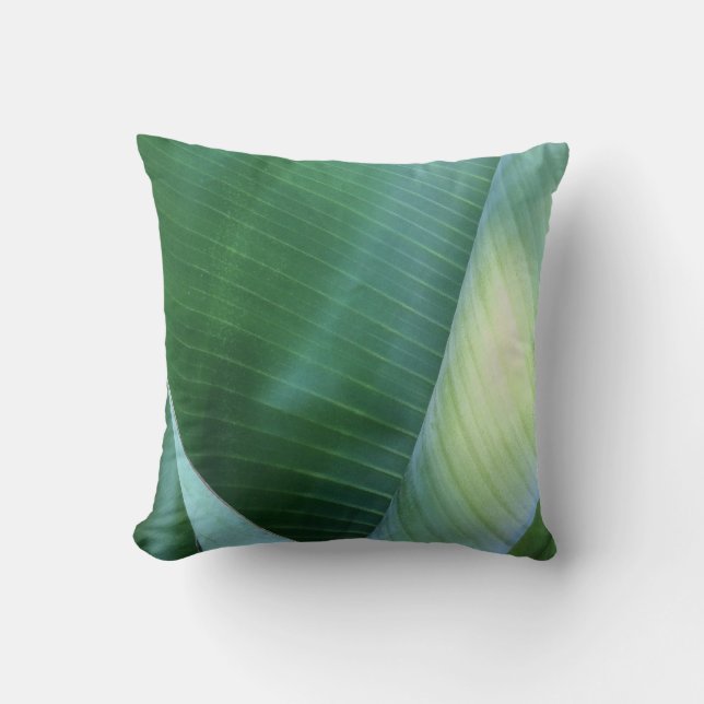 Banana Leaves Abstract 37 Throw Pillow (Front)