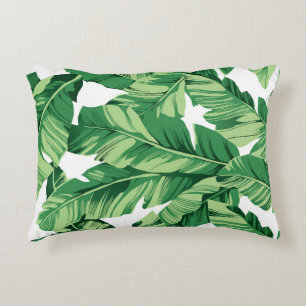Banana leaves accent pillow