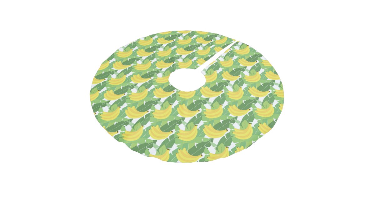 Banana Leaves And Fruit Pattern Brushed Polyester Tree Skirt | 0