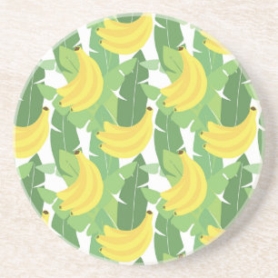 Banana Leaves And Fruit Pattern Coaster