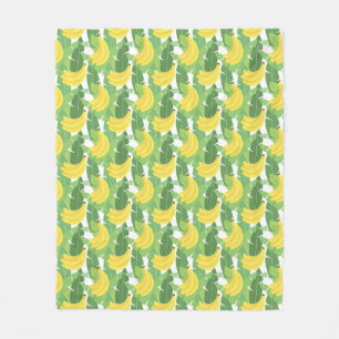 Banana Leaves And Fruit Pattern Fleece Blanket