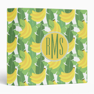 Banana Leaves And Fruit Pattern   Monogram Binder