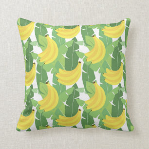 Banana Leaves And Fruit Pattern Throw Pillow
