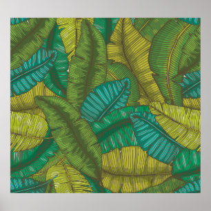 Banana Leaves: Botanic Vintage Hand-Drawn Poster