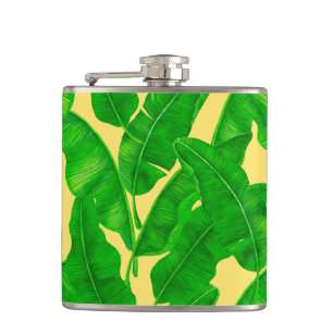 Banana leaves hip flask