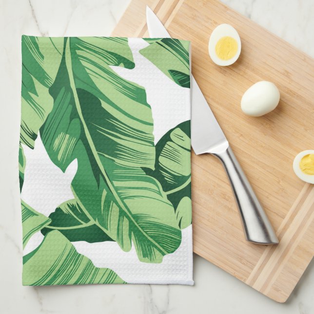 Banana leaves kitchen towel (Quarter Fold)
