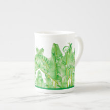 Banana Leaves on a Bone China Mug