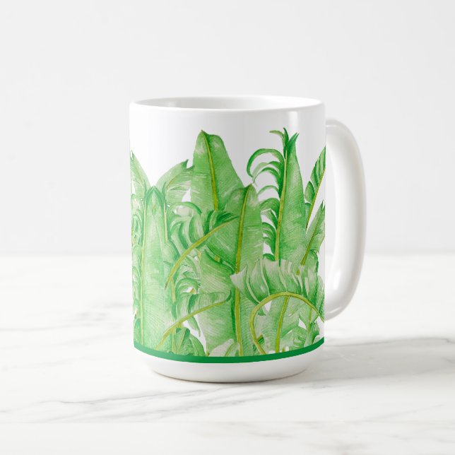 Banana Leaves on a Classic Mug (15 oz.) (Front Right)