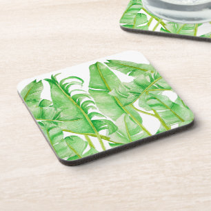 Banana Leaves on a Coaster Set