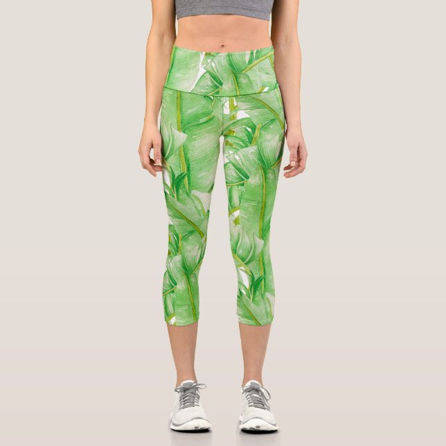 Banana Leaves on Capris (Front)