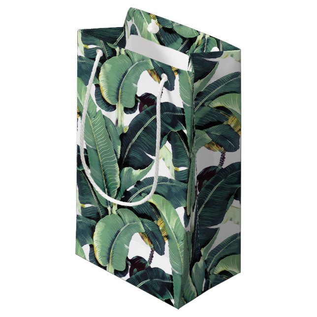 Banana Leaves Palm Tree Tropical Small Gift Bag (Front Angled)