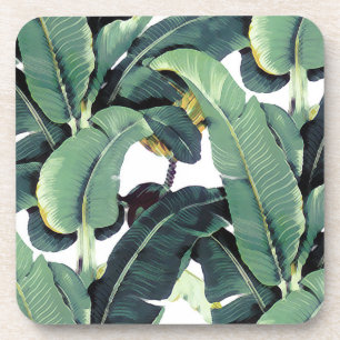 Banana Leaves Palm Tropical Hard Plastic Coaster