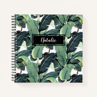 Banana Leaves Palm Tropical Small Spiral Notebook