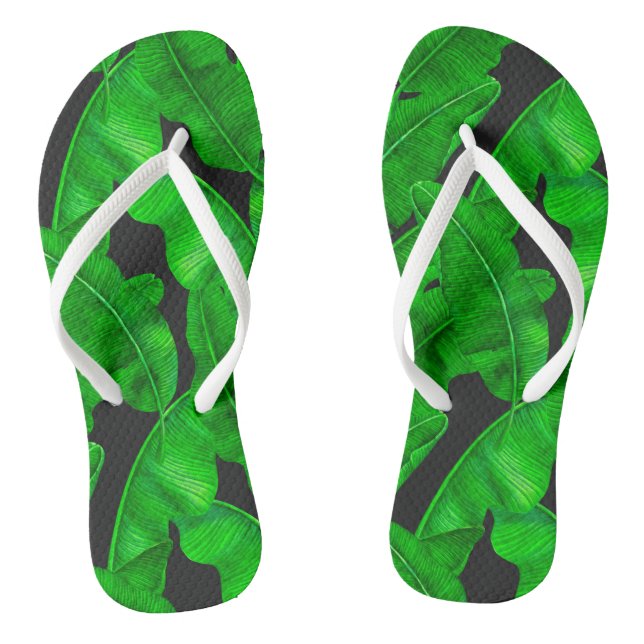 Banana leaves pattern flip flops (Footbed)