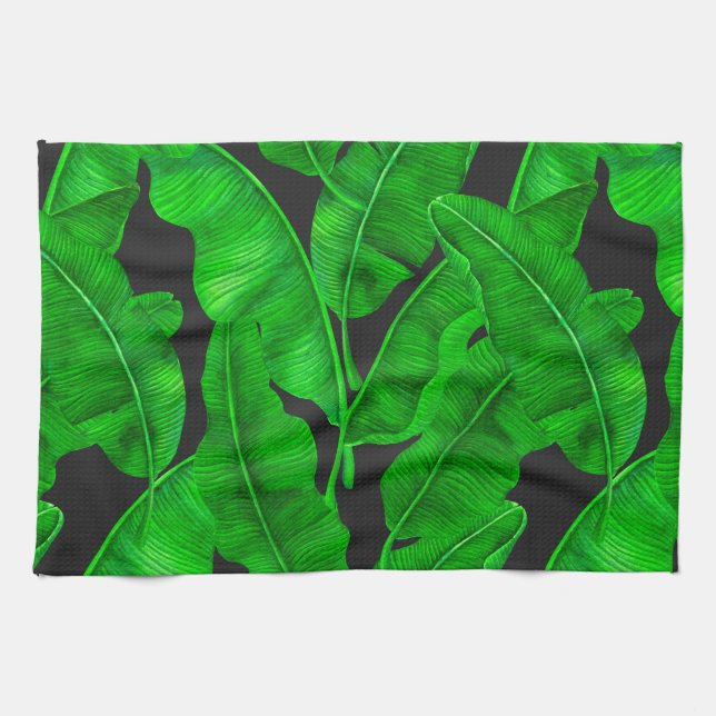 Banana leaves pattern kitchen towel (Horizontal)