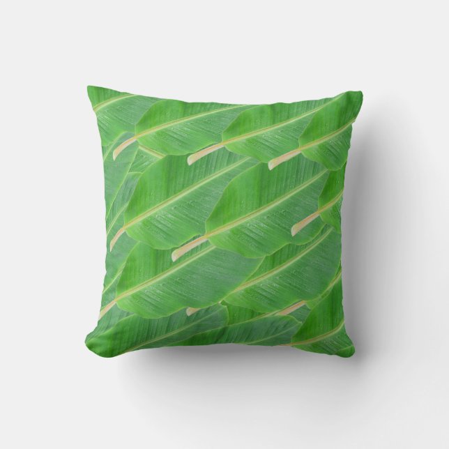 Banana Leaves Throw Pillow (Front)