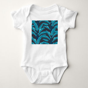 Banana Leaves: Vintage Tropical Pattern. Baby Bodysuit