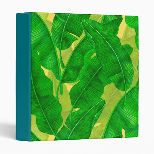 Banana leaves watercolor pattern binder (Front/Spine)