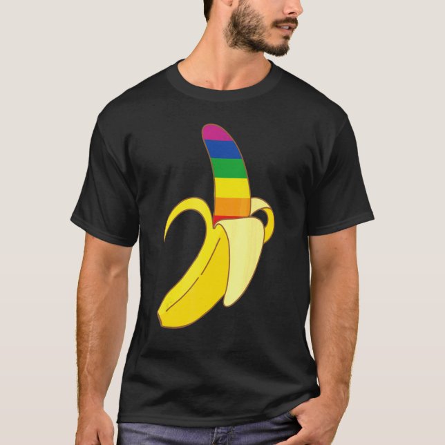 Banana Lgbt Flag Cute Support Gay Pride  Bisexual T-Shirt (Front)