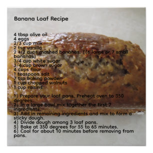 Banana Loaf Recipe Poster