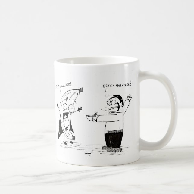 Banana Man Drôle Cartoon Mug (Droite)