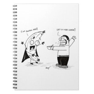 Banana Man Funny Cartoon Notebook