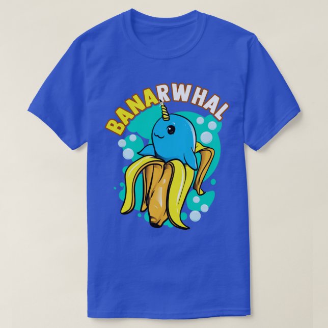 Banana Narwhal Banarwhal Funny Food Creatures T-Shirt (Design Front)