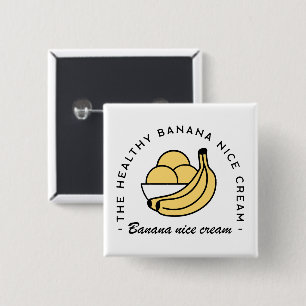 Banana nice cream healthy summer fruit aesthetic 2 inch square button