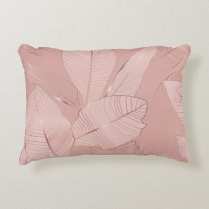 Banana, palm leaves: shiny copper. accent pillow