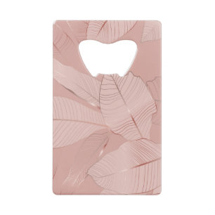 Banana, palm leaves: shiny copper. credit card bottle opener