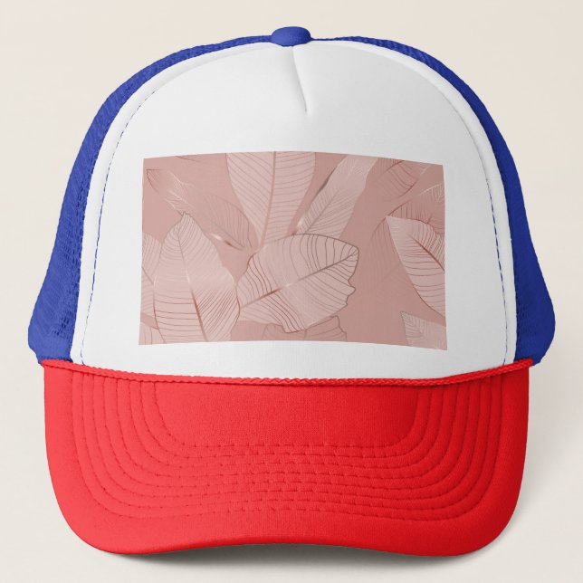 Banana, palm leaves: shiny copper. trucker hat (Front)