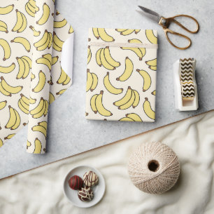 Banana Parade Butter Yellow Wrapping Paper