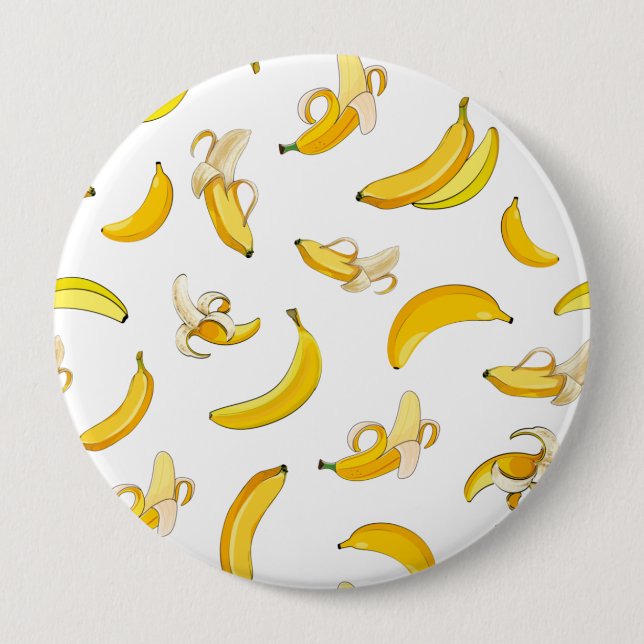 Banana Pattern 4 Inch Round Button (Front)