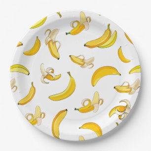 Banana Pattern 4 Paper Plate