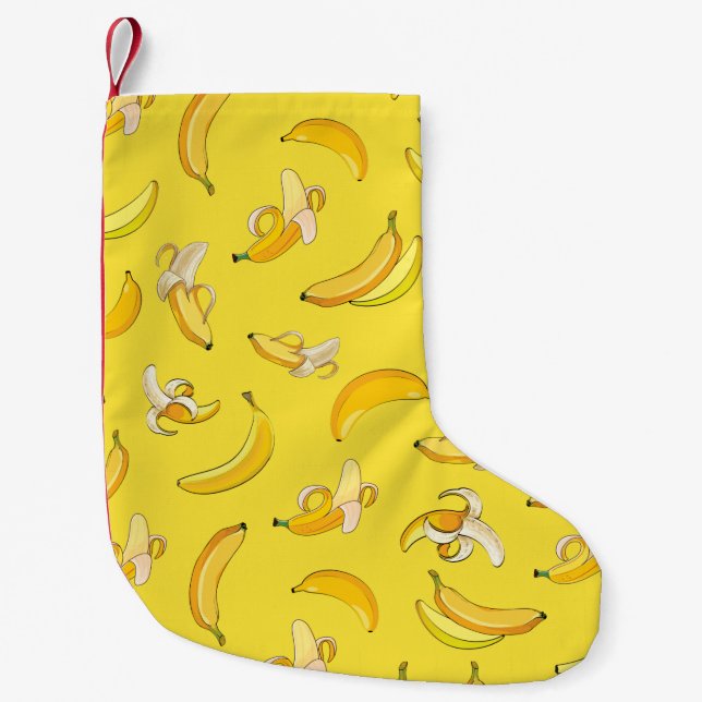 Banana Pattern 4 Small Christmas Stocking (Front)