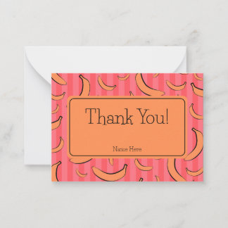 Banana Pattern Flat Note Card